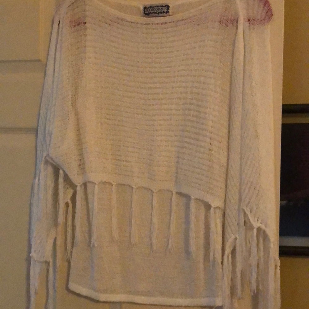 Knit tank with built in poncho